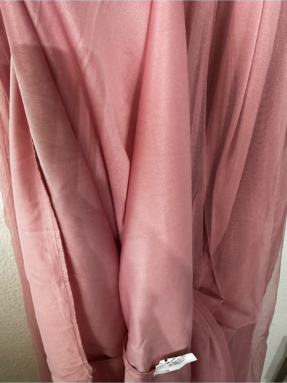 Soft Pink One Shoulder Mesh Long Gown With Scarf Large Especial Ocassions - Picture 6 of 9